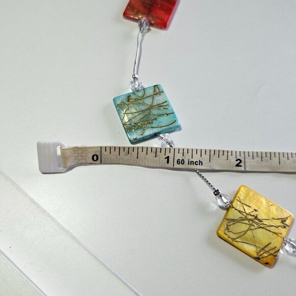 You & I silver tone colorful shell necklace - Picture 9 of 15